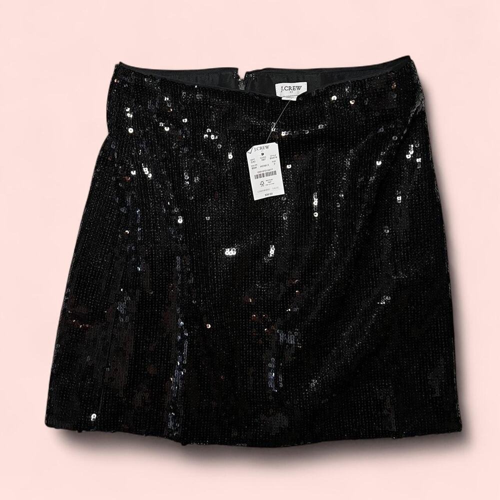 Black sequin mini skirt